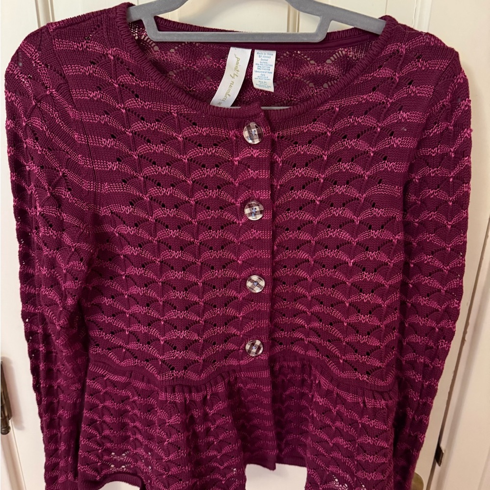 Matilda Jane Plum Knit Button-Front Cardigan